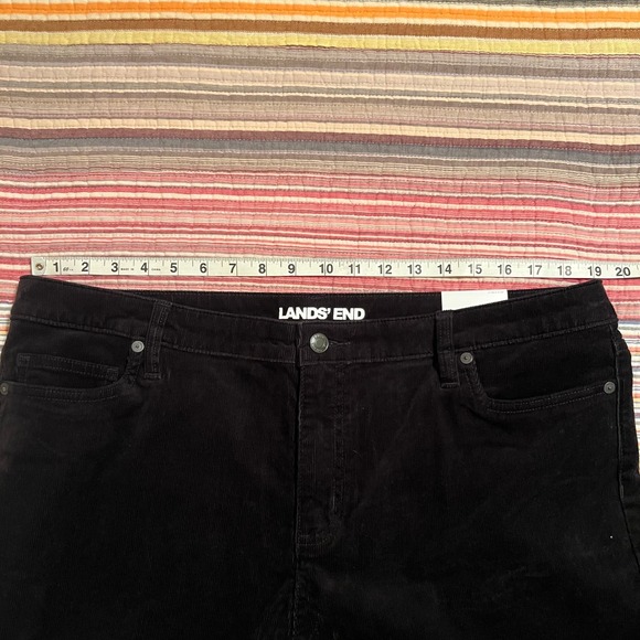 Lands End Black Mid Rise Straight Leg Corduroy Pants Women's Size 18 NWT - Picture 7 of 9